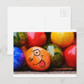 Grappig Easter Egg Steekt zijn tong uit Feestdagenkaart (Voorkant / Achterkant)