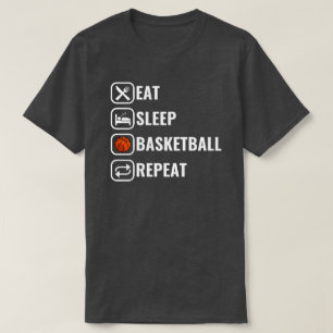 Grappig Eat Slaap Basketbal Herhalen T-shirt