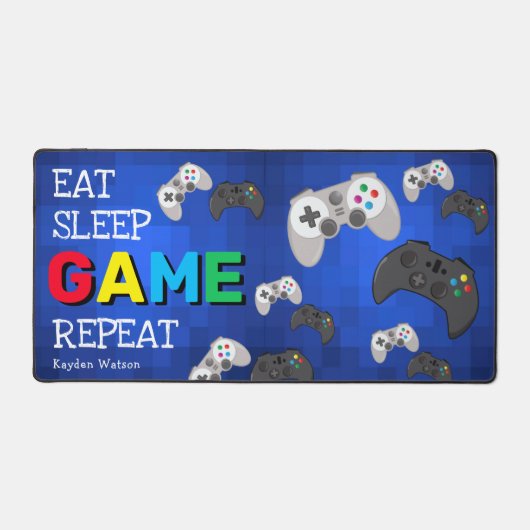 Grappig Eat, Slaap, Spel, Herhaal Gamer Bureaumat (Voorkant)