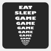 Grappig 'Eat Sleep Game Game...' Vierkante Sticker (Voorkant)