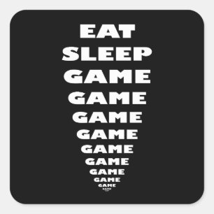 Grappig 'Eat Sleep Game Game...' Vierkante Sticker