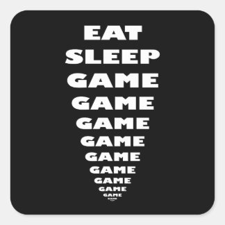 Grappig 'Eat Sleep Game Game...' Vierkante Sticker