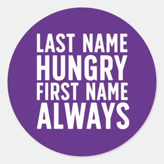 Grappig Eating Achternaam Hongarije Voornaam altij Ronde Sticker (Voorkant)