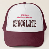 Grappig echte Mannen zoals vrouwen die van chocola Trucker Pet (Voorkant)