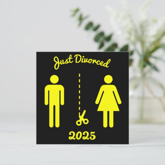 Grappig echtscheiding sympathie partij kaart (Staand voorkant)