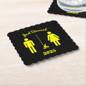 Grappig echtscheiding sympathie partij kartonnen onderzetters (Gebogen)