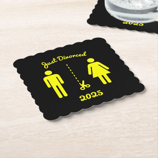 Grappig echtscheiding sympathie partij kartonnen onderzetters (Gebogen)