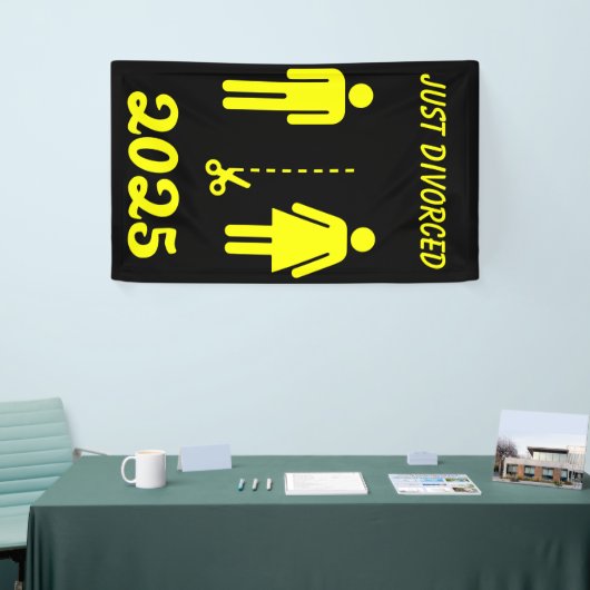 Grappig echtscheiding sympathie partij spandoek (Beurs)