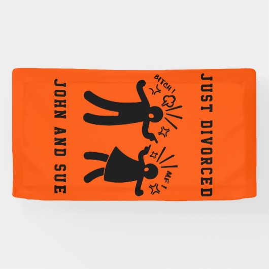 Grappig echtscheiding sympathie partij spandoek (Horizontaal)
