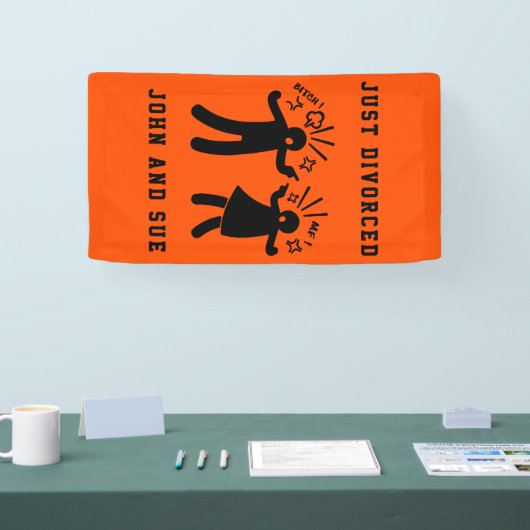 Grappig echtscheiding sympathie partij spandoek (Beurs)