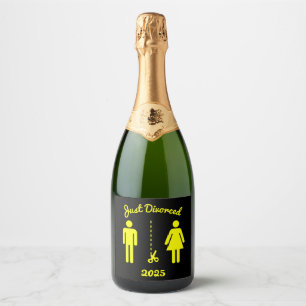 Grappig echtscheiding sympathie partij sparkling wijnetiket