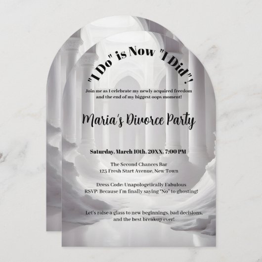 Grappig Echtscheiding Vrijheid Viering Single Glam Kaart (Voorkant / Achterkant)