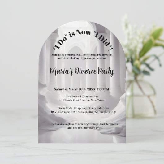 Grappig Echtscheiding Vrijheid Viering Single Glam Kaart (Staand voorkant)