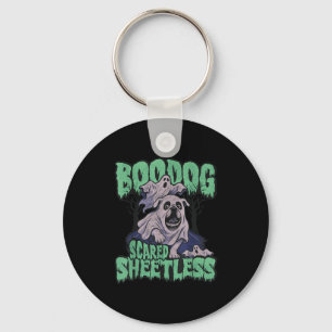 Grappig Ed Engels Bulldog Halloween, Boodog Ghost Sleutelhanger