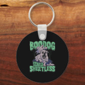 Grappig Ed Engels Bulldog Halloween, Boodog Ghost  Sleutelhanger (Voorkant)