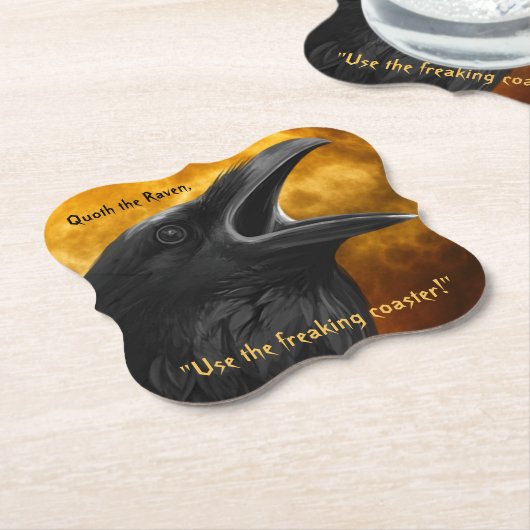 Grappig Edgar Allan Poe citeert Gothic Raven Gothi Kartonnen Onderzetters (Gekanteld)