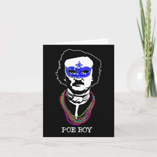 Grappig Edgar Allan Poe Mardi Gras Mashup 1 Kaart (Voorkant)