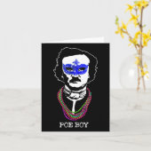 Grappig Edgar Allan Poe Mardi Gras Mashup 1 Kaart (Gele Bloem)