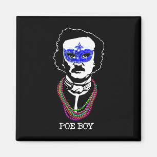Grappig Edgar Allan Poe Mardi Gras Mashup 1 Magneet