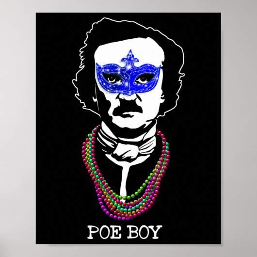 Grappig Edgar Allan Poe Mardi Gras Mashup 1 Poster (Voorkant)