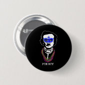 Grappig Edgar Allan Poe Mardi Gras Mashup 1 Ronde Button 5,7 Cm (Voorkant /achterkant)