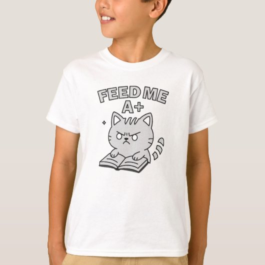 Grappig Edgy kattenboek T-shirt (Voorkant)