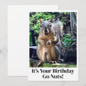 Grappig eekhoorn Go Nuts Het is je Kaart (Voorkant / Achterkant)