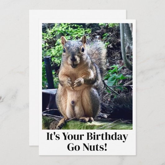 Grappig eekhoorn Go Nuts Het is je Kaart (Voorkant / Achterkant)