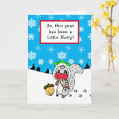 Grappig eekhoorn notig jaar, Kerstmis Kaart (Gele Bloem)