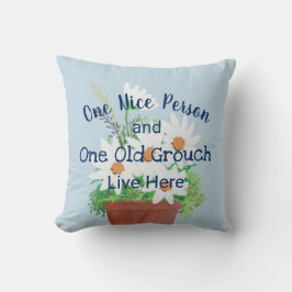 Grappig één aardige persoon en één oude Grouch hie Buitenkussen