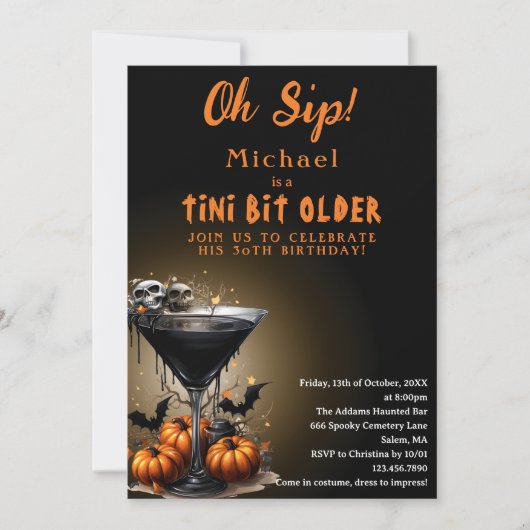 Grappig Een beetje ouder Halloween verjaardagsfees Kaart (Voorkant)