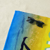 Grappig Een Cool Dude Met Naam Op Grunge Strandlaken (In situ)