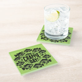 Grappig Een Crappie Dag Gevist Glazen Onderzetter