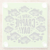 Grappig Een Crappie Dag Gevist Glazen Onderzetter (Achterkant)