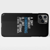 Grappig een dag zwemmen zonder zwemgift iPhone hoesje (Achterkant horizontaal)