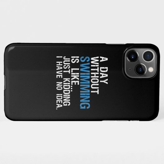 Grappig een dag zwemmen zonder zwemgift iPhone hoesje (Achterkant horizontaal)