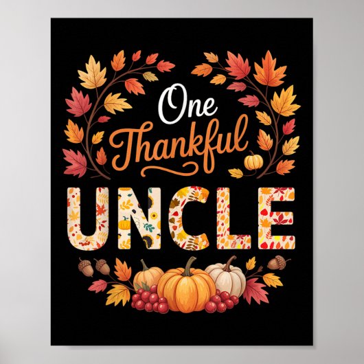 Grappig Een Dankbare Oom Vrouwen Mannen Herfst Her Poster (Voorkant)