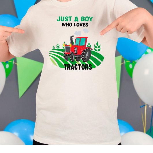 Grappig een jongen die van Boerderij houdt. T-shirt