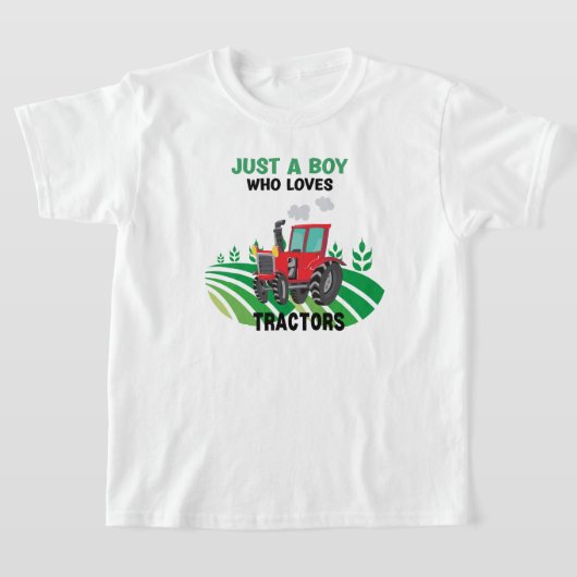Grappig een jongen die van Boerderij houdt. T-shirt (Laagn)