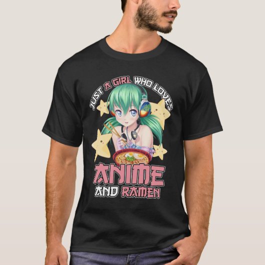 Grappig een meisje dat van Anime houdt en van Rame T-shirt (Voorkant)