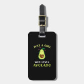Grappig een meisje dat van Avocado houdt Bagagelabel (Voorkant verticaal)