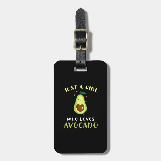 Grappig een meisje dat van Avocado houdt Bagagelabel (Voorkant verticaal)