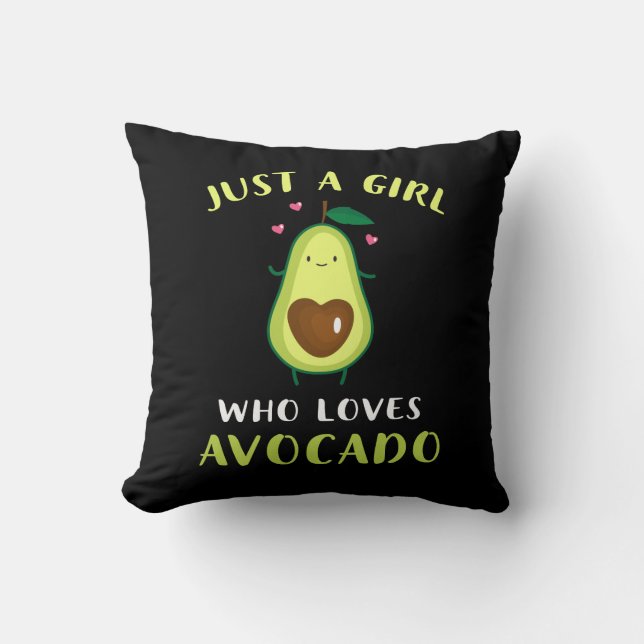 Grappig een meisje dat van Avocado houdt Kussen (Voorkant)