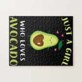 Grappig een meisje dat van Avocado houdt Legpuzzel (Horizontaal)