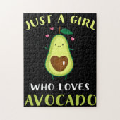Grappig een meisje dat van Avocado houdt Legpuzzel (Verticaal)