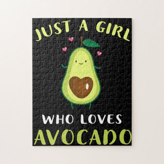 Grappig een meisje dat van Avocado houdt Legpuzzel (Verticaal)