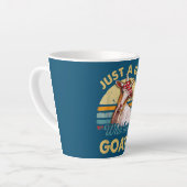 Grappig een meisje dat van geiten houdt latte mok (Linkerhoek)