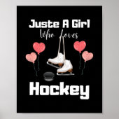 Grappig een meisje dat van Hockey Cute Hockey houd Poster (Voorkant)