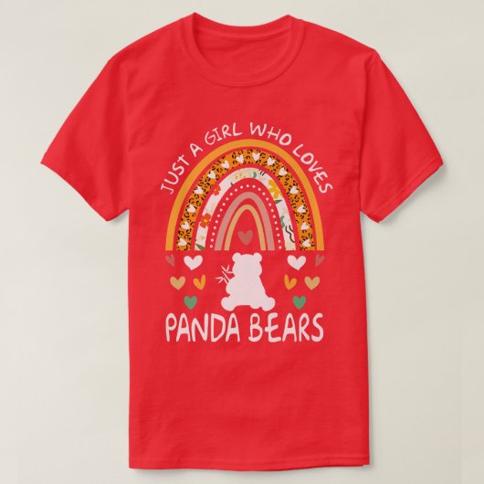 Grappig een meisje dat van Panda-Beren houdt Rainb T-shirt (Design voorkant)