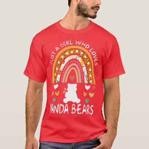Grappig een meisje dat van Panda-Beren houdt Rainb T-shirt